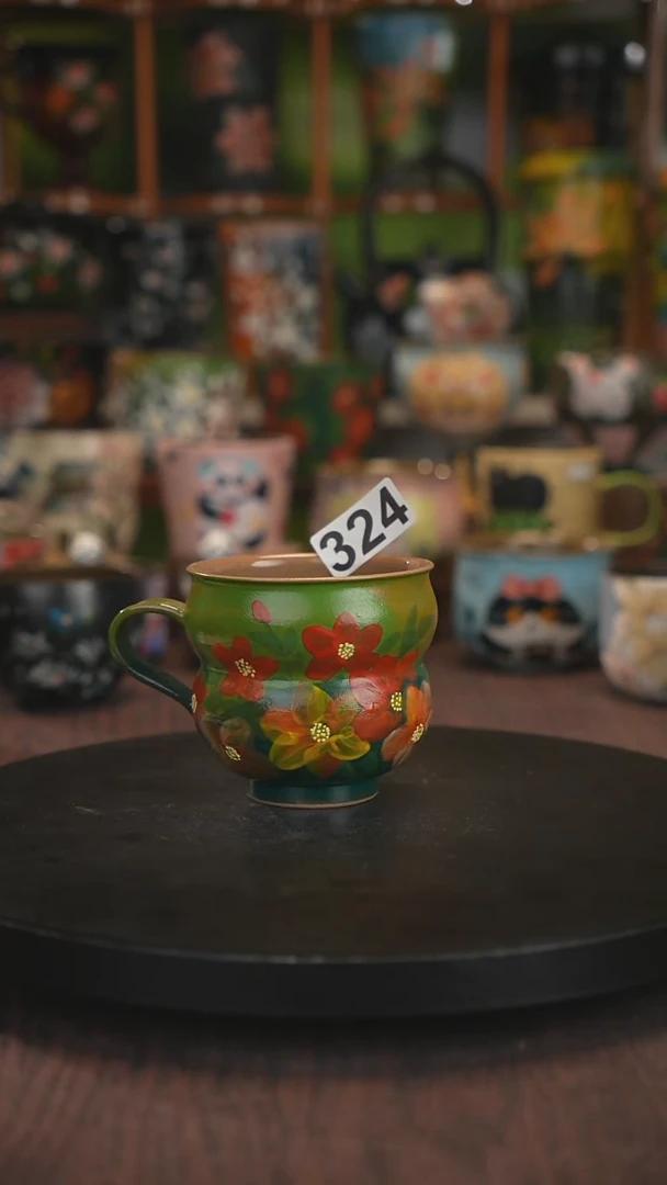杯子手绘釉下彩324