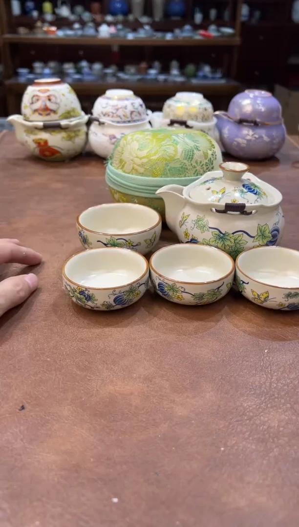 真的很便宜超好看会开片的旅行茶具