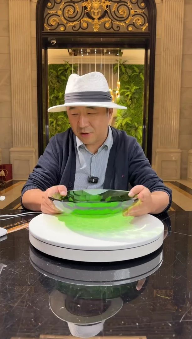 【闪购商品】摆件AJ05752祖母绿水晶琉璃艺术果盘