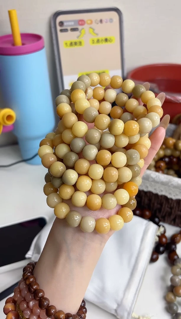 手串菩提根/象牙果沐n46抹茶豆子干磨苹果11*13mm手串