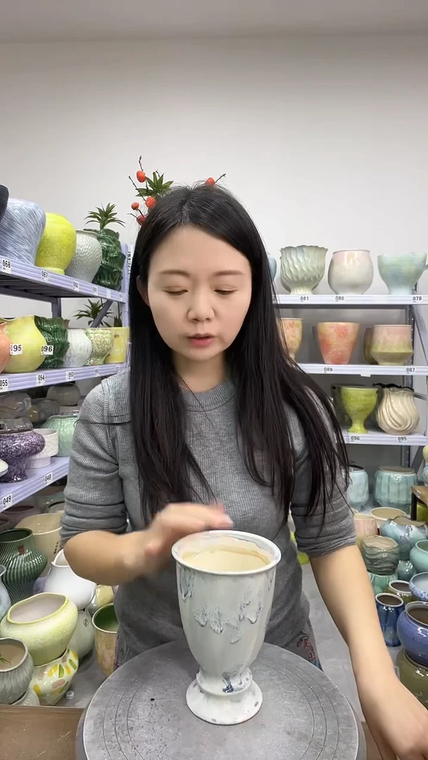 12.5陶瓷花盆直播链接高.  17    口  11