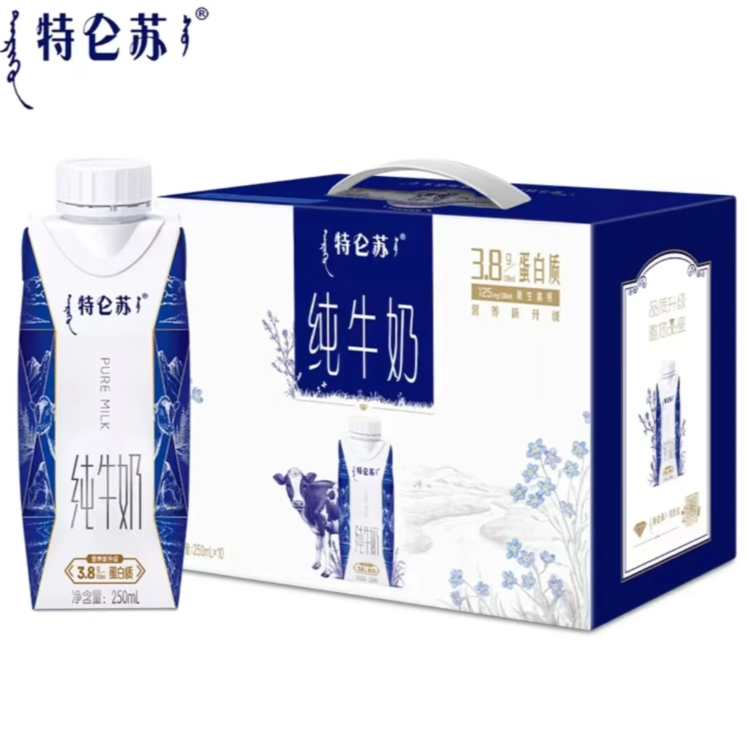 【新日期】9月产蒙牛次日达特仑苏纯牛奶梦幻盖3.8g蛋白质250ml*10盒整箱礼盒装