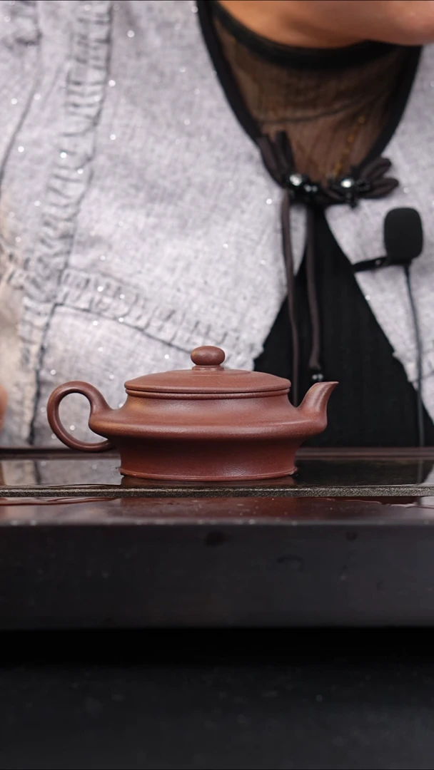 茶壶紫砂四号井底槽青虚扁180cc鲍煜