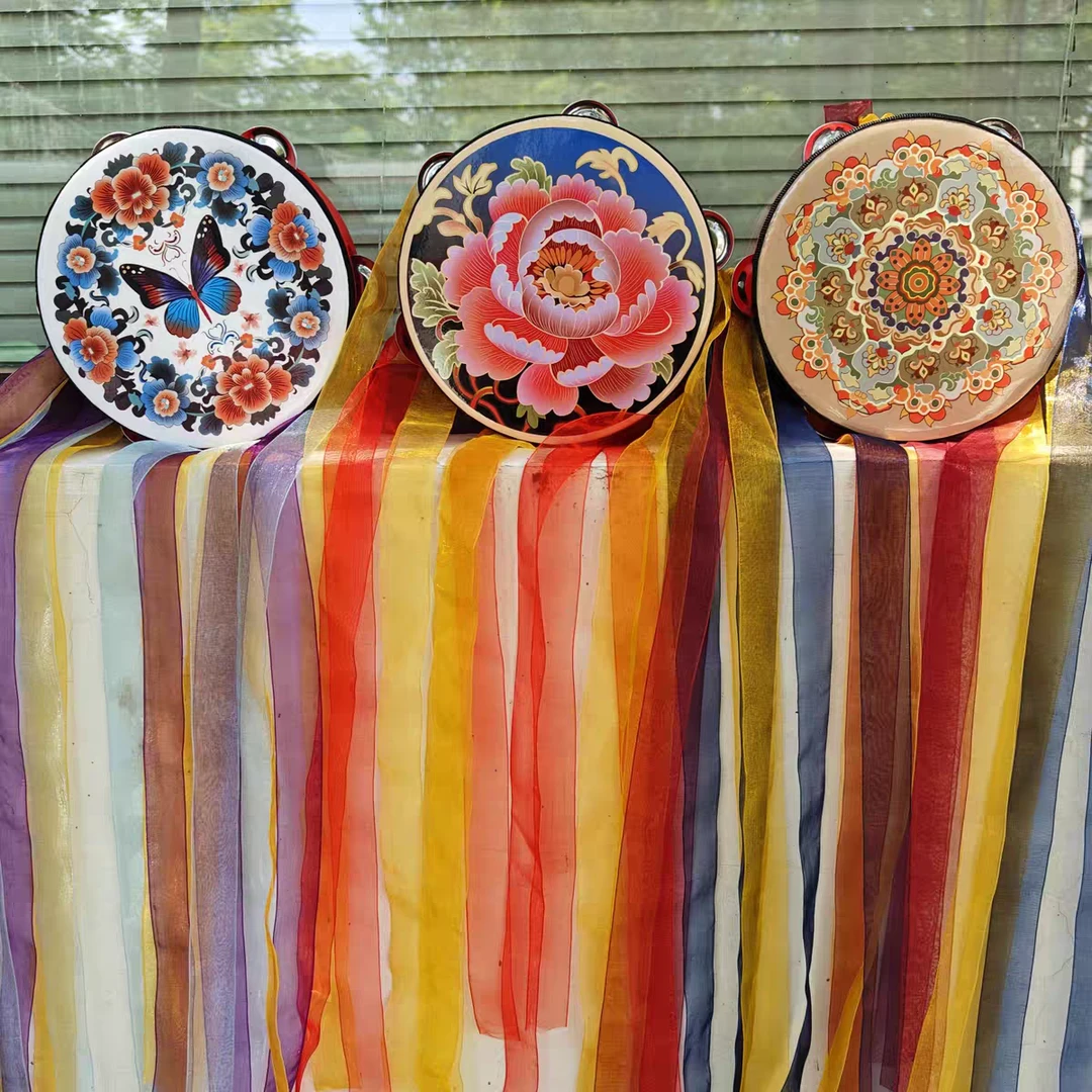 新款国风精品汉服拍摄道具敦煌飞天手鼓舞蹈道具铃鼓成人手拍鼓