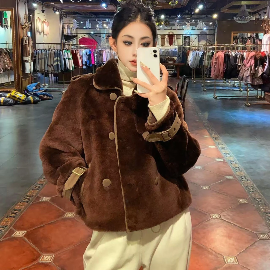 【CY】 85012 2024冬季新款时尚轻奢皮毛一体外套