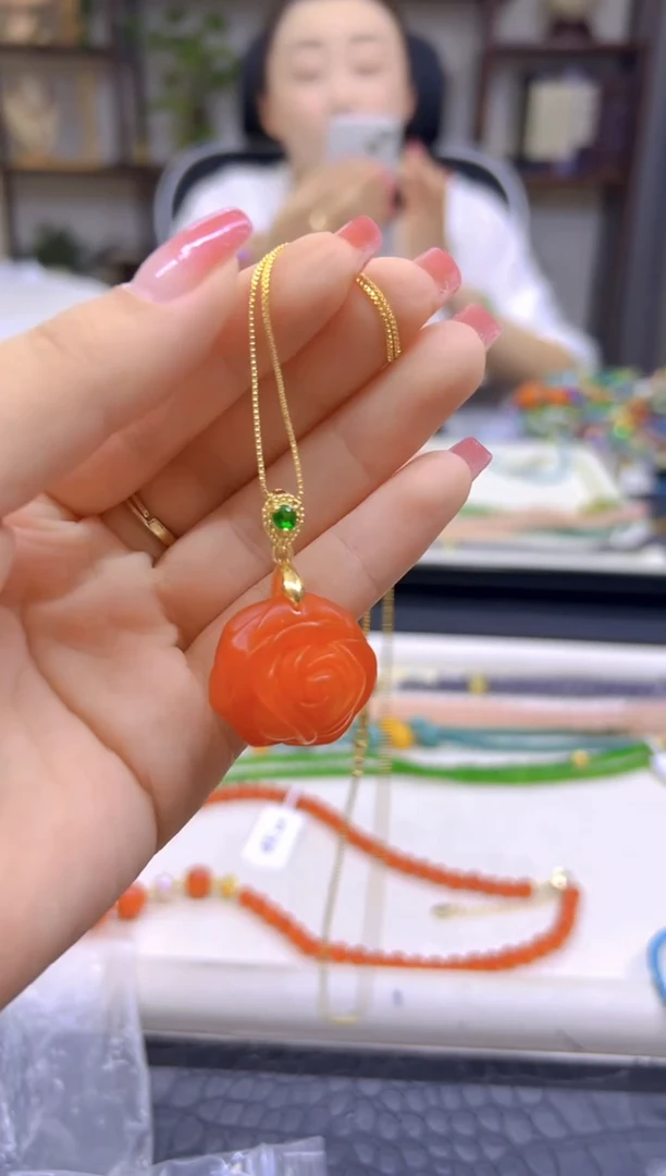 蜜蜡吊坠(赠链)银S925镀金镶嵌DIY款D12