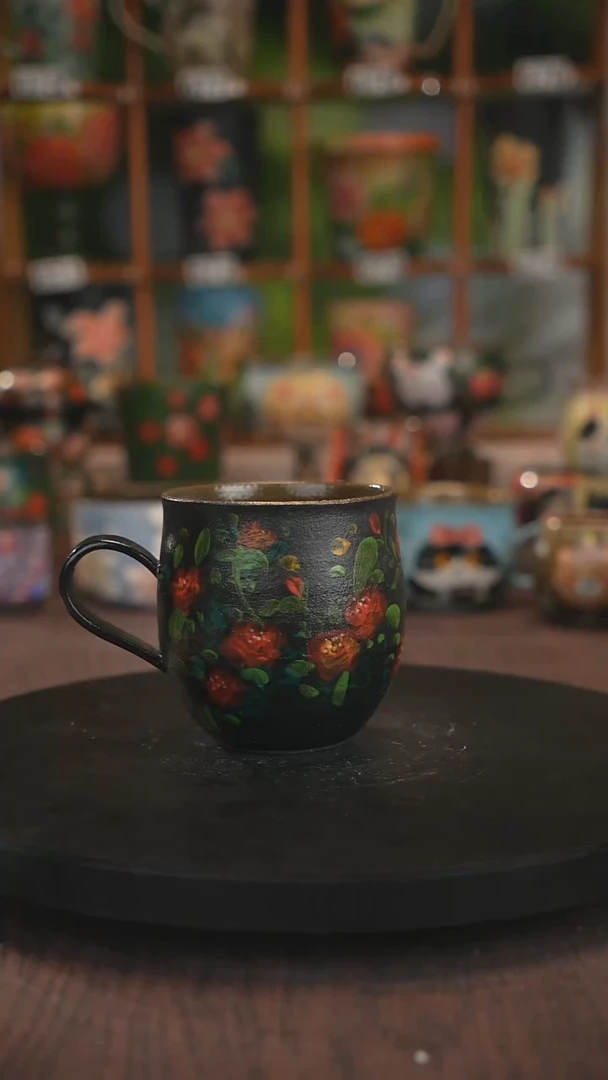 紫砂油画手绘釉下彩