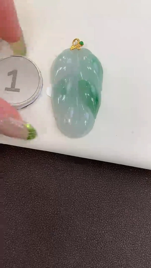 颈饰18K金镶嵌翡翠天然缅甸a货翡翠(多样性发其一