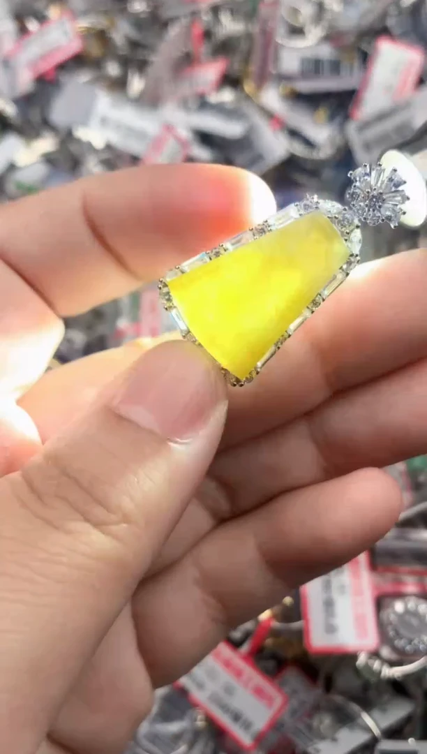 银S925镶嵌戒指翡翠333   9