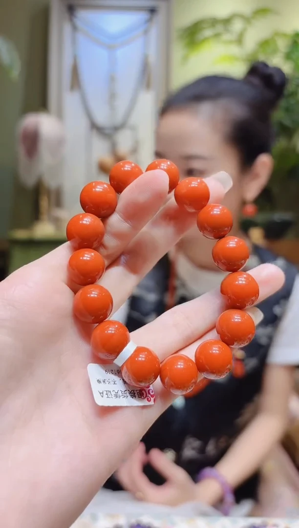 【闪购商品】南红玛瑙手串未镶嵌13.8圆珠南红手串10号
