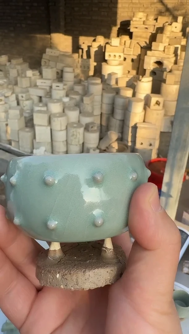 其他瓷瓷妙柴烧汝瓷战鼓杯收藏级