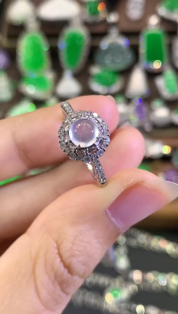 18K金镶嵌戒指翡翠C55