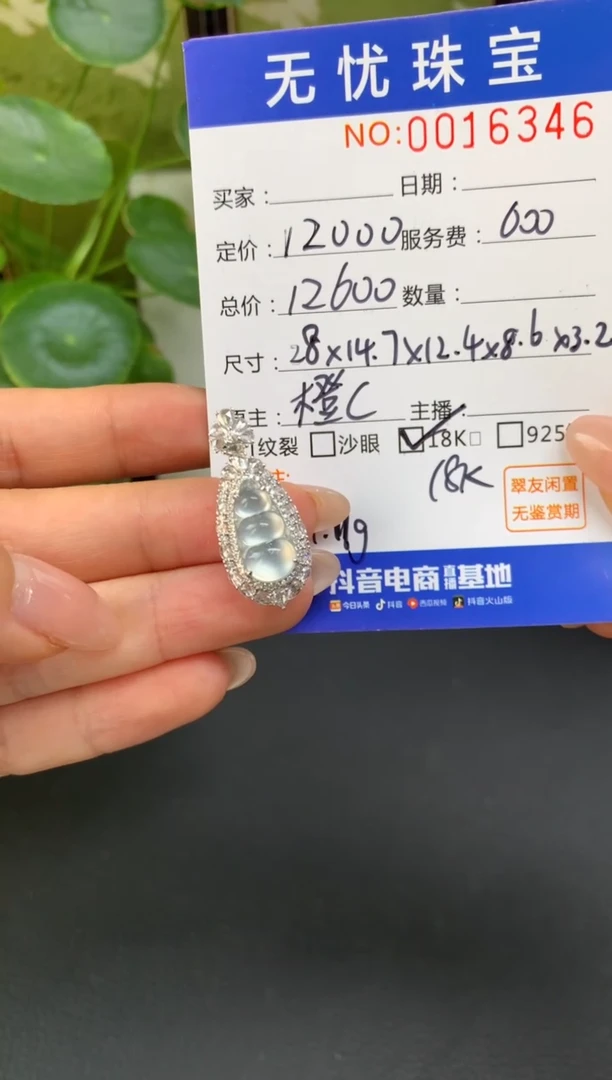 18K金镶嵌定制翡翠念*C458