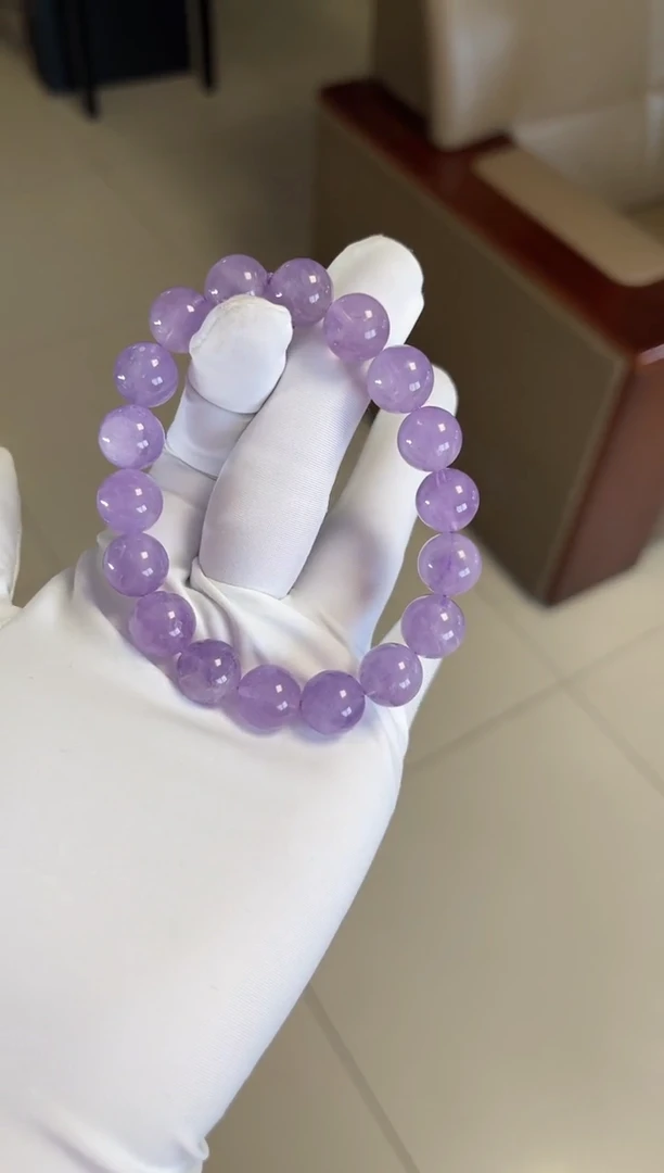 水晶手串未镶嵌薰衣草圆珠单圈手串