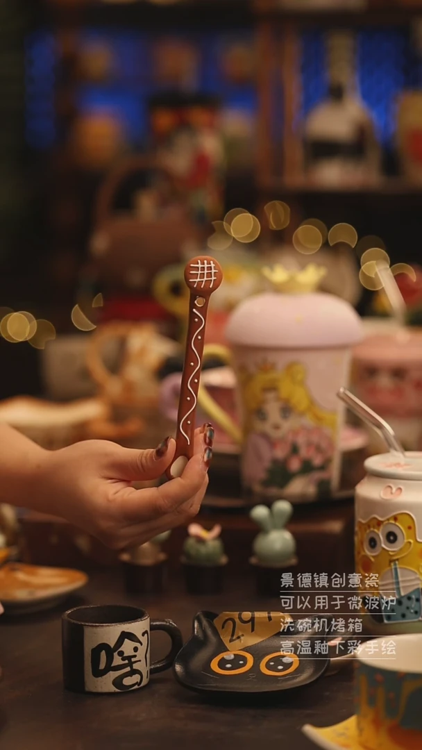 陶瓷景德镇可爱陶瓷釉下彩绘设计师款