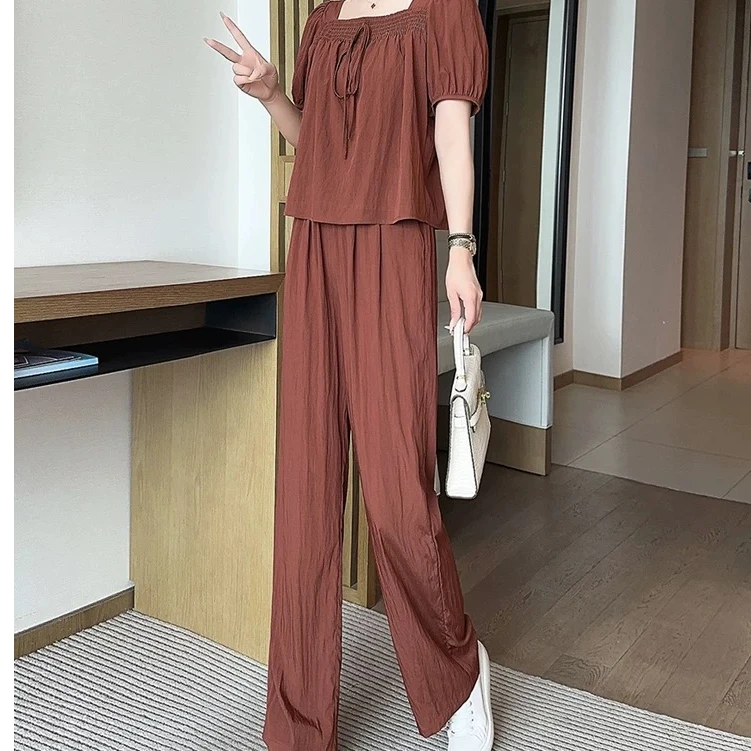 休闲风时尚套装女装韩版气质洋气夏季休闲短袖T021