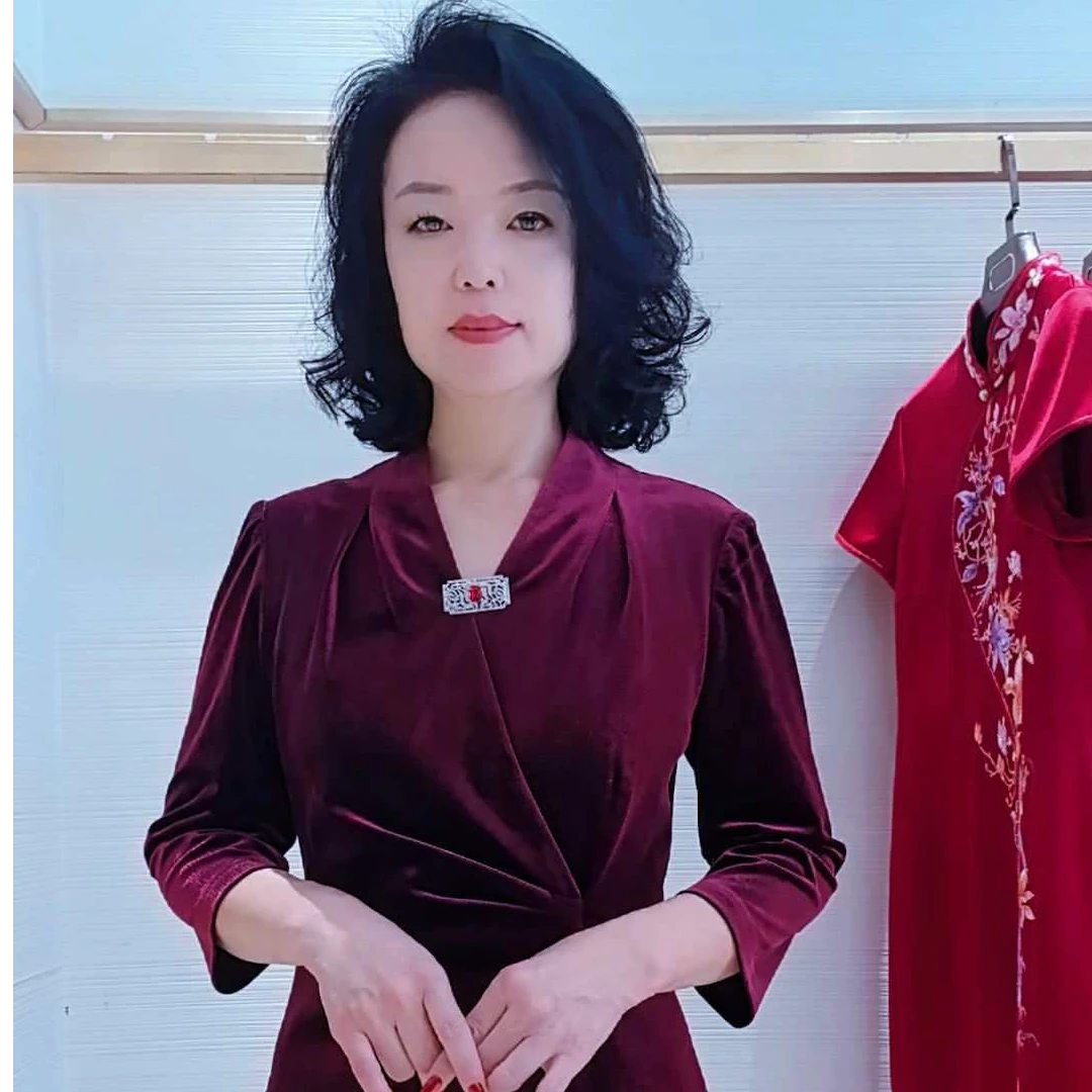 朱紫褕170389枣红色丝绒高贵典雅大方喜婆婆喜妈妈婚宴礼服