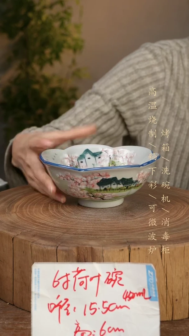 碗瓷景德镇手工手绘高温瓷釉下彩