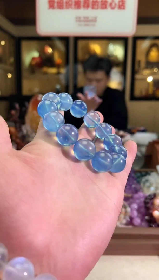 合成（培育）海蓝宝石未镶嵌17.6mm+冰川海蓝宝（多样性发一）