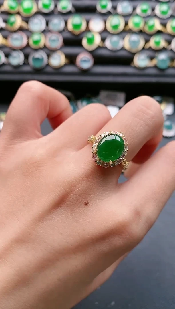 【闪购商品】翡翠戒指银S925镶嵌111111