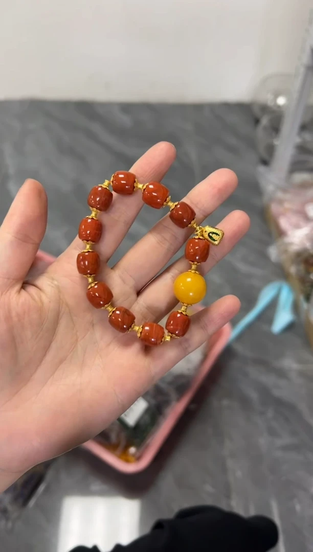 手链未镶嵌南红玛瑙南红玛瑙蜜蜡手串[多样发其一]