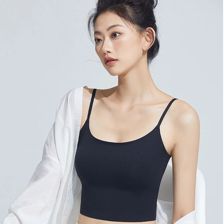 固定杯无痕无钢圈运动百搭打底美背透气速干聚拢修身防震裸感衣