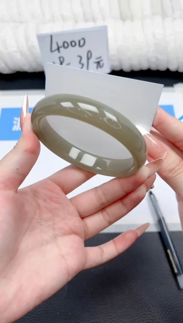 和田玉手镯未镶嵌117-湖水绿64.3