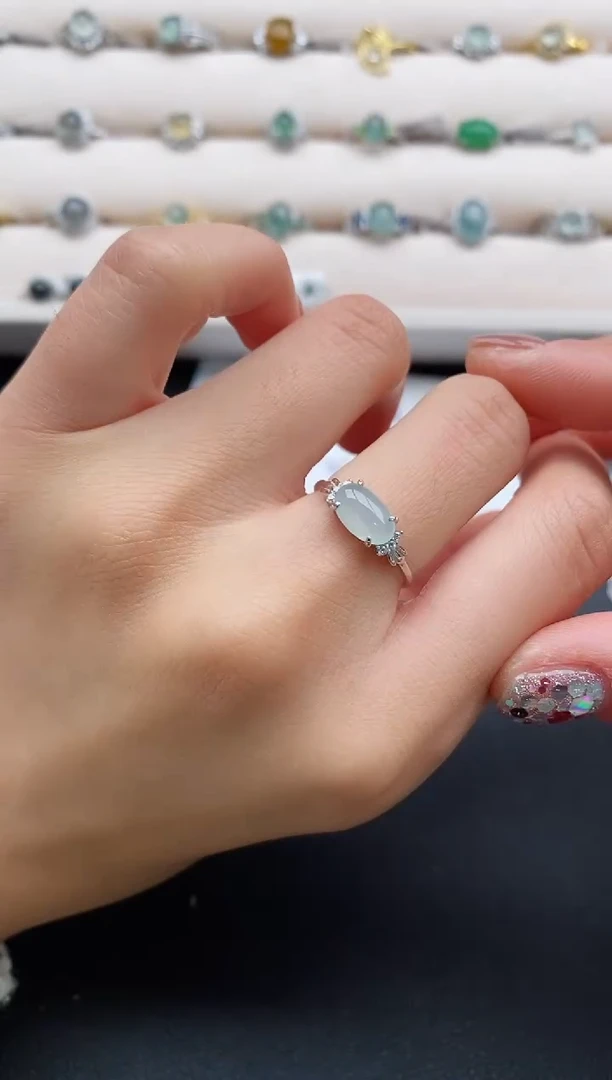 银S925镶嵌戒指翡翠11111111+8