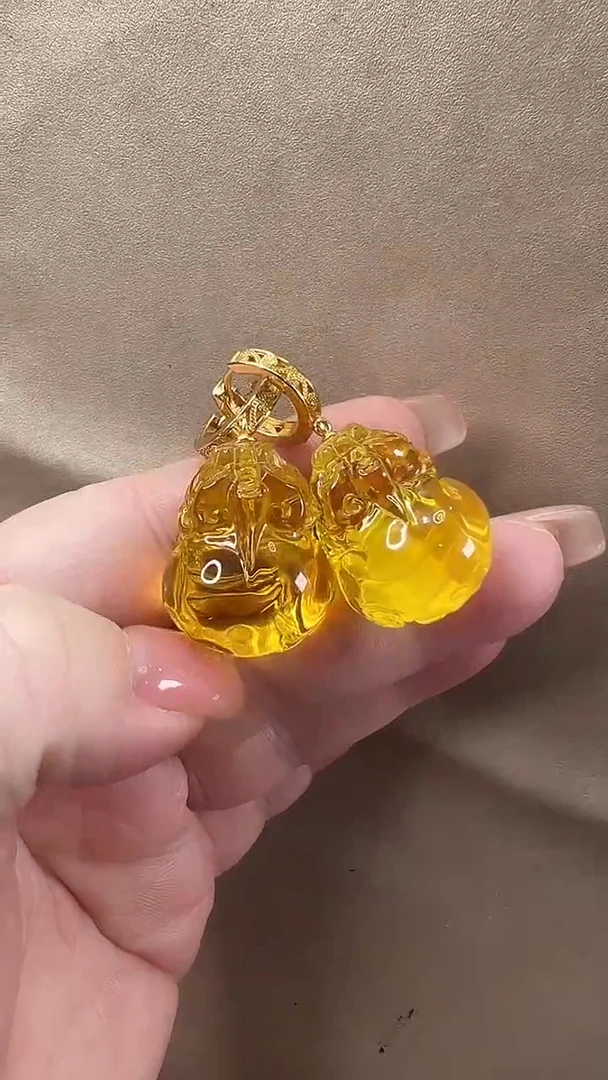 琥珀颈饰未镶嵌耳环