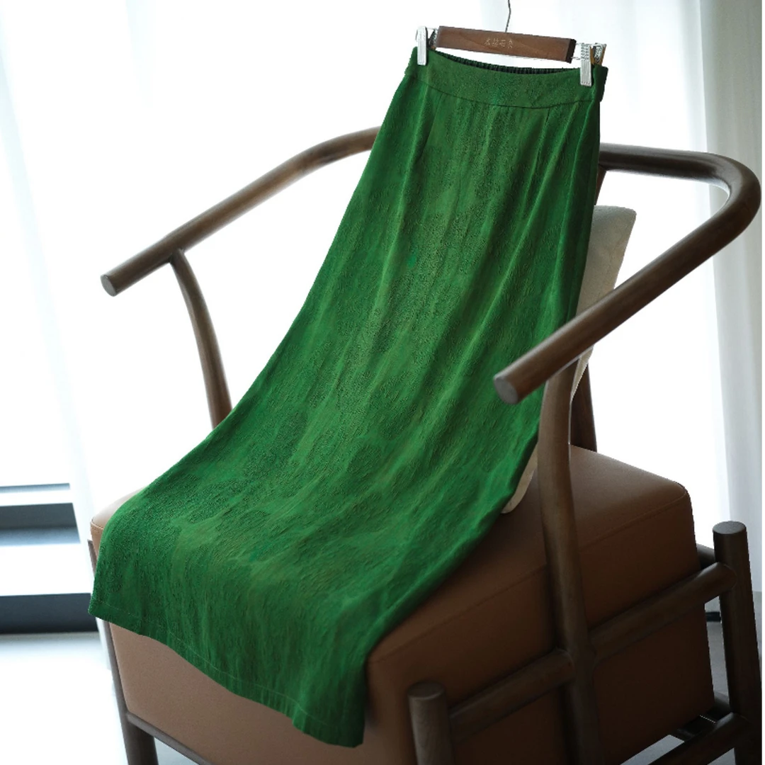 『素古』新中式满分桑蚕丝半身裙DHSB5344