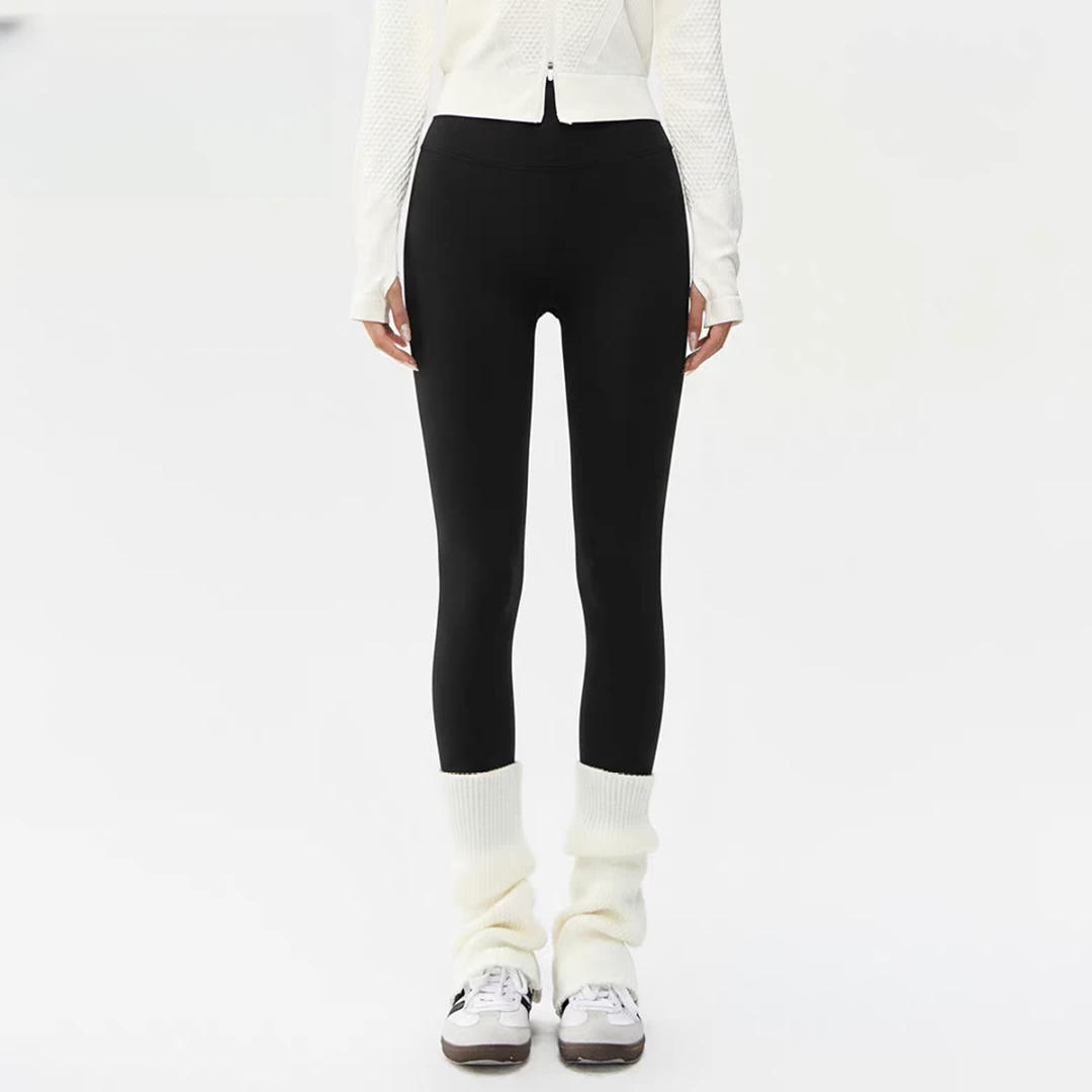 5度c 莱卡绒绒裤 冬瑜伽弹力微压全长户外健身运动裤女加绒瑜伽裤