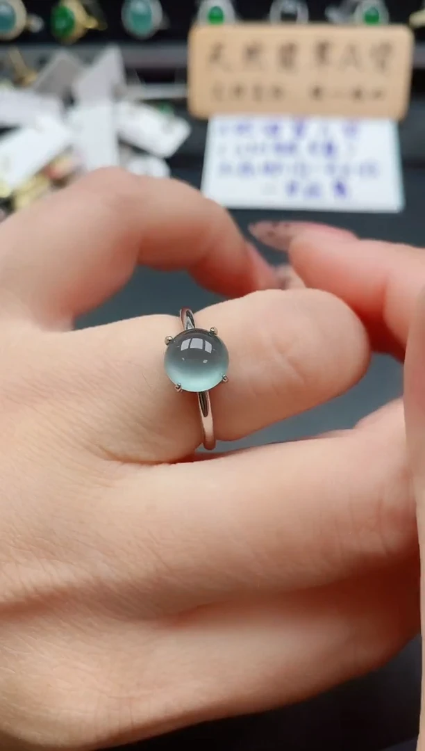 银S925镶嵌戒指翡翠1