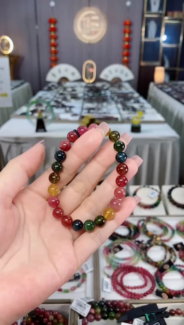 未镶嵌收藏级老矿碧玺单圈手串8mm+碧玺hon多样性发货一条