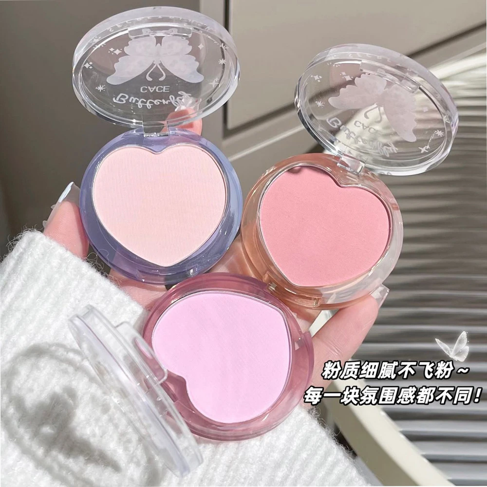 单色腮红女晒红春夏哑光色膨胀收缩低饱和橘色高光修容眼影一体盘