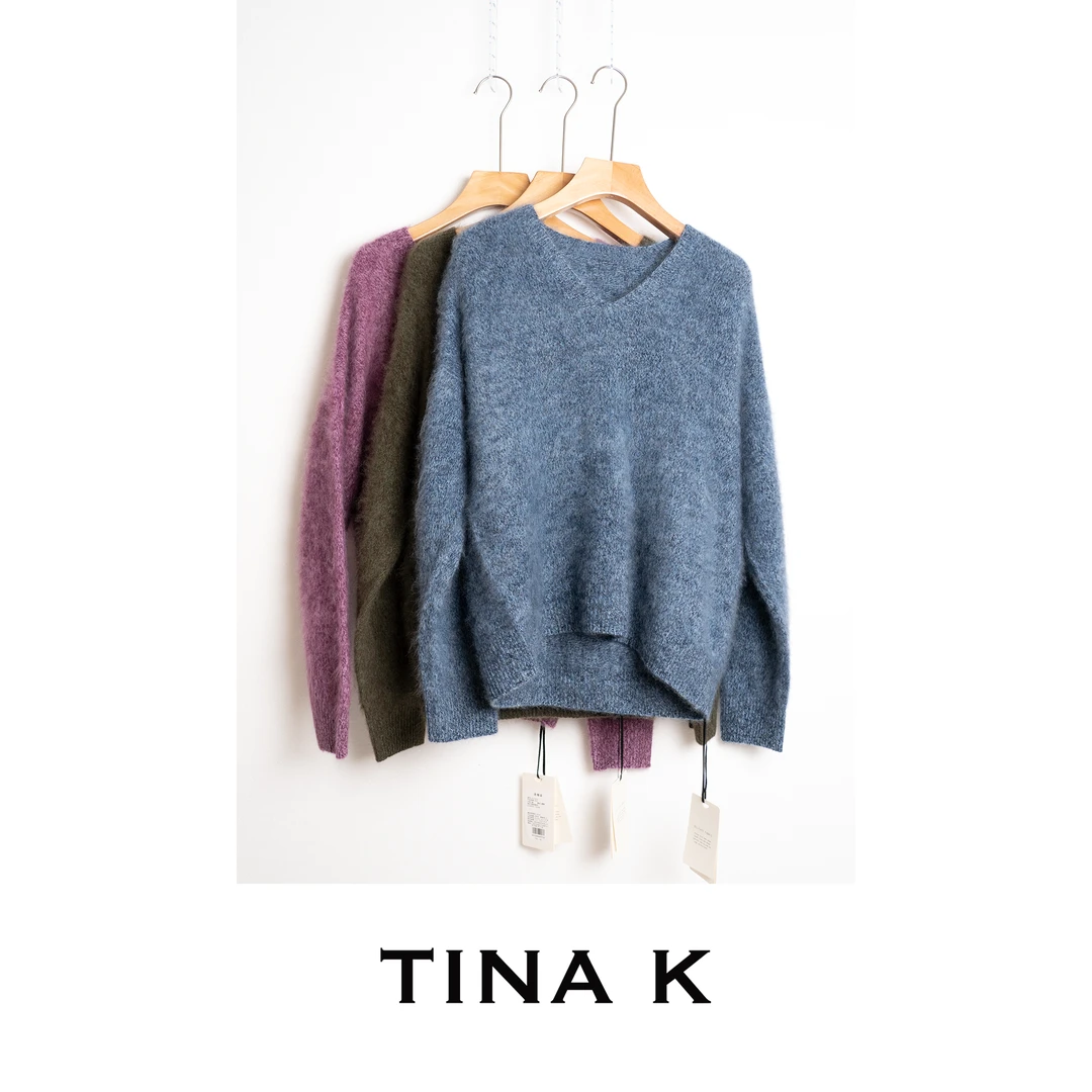 TinaK秋冬女士休闲上衣套头毛衫百搭羊毛针织毛衣MY225644