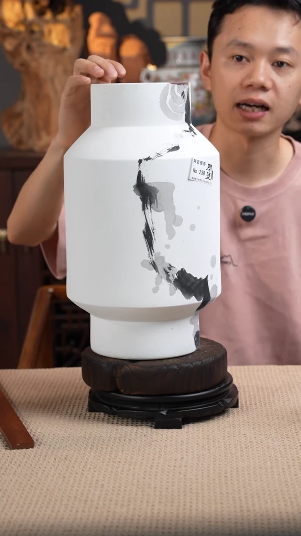 摆件WN问泥景德镇陶瓷花瓶摆件-