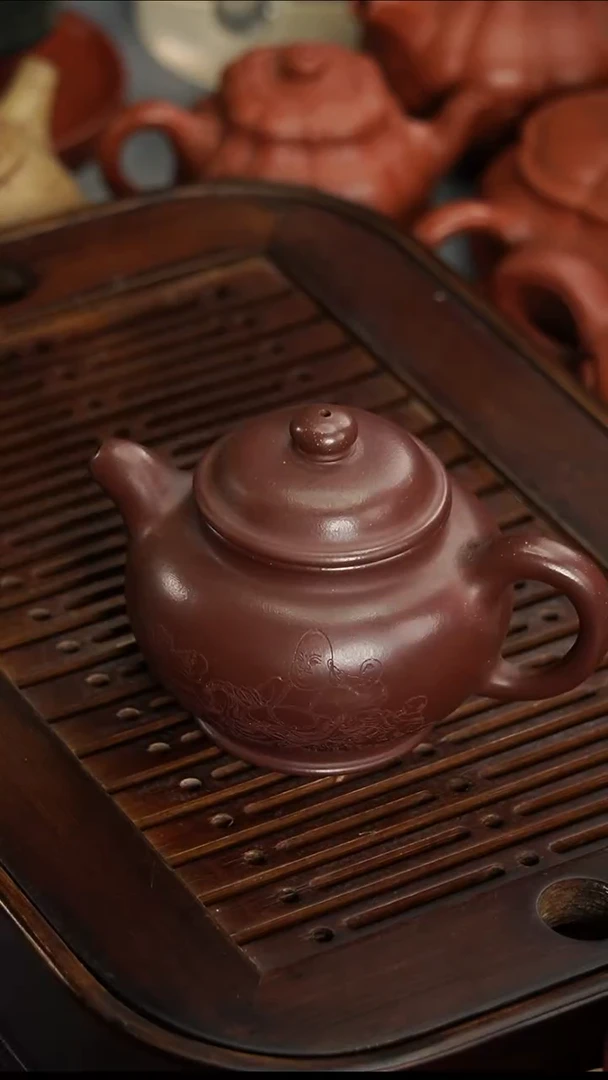 茶壶紫砂宜兴紫砂紫泥掇只