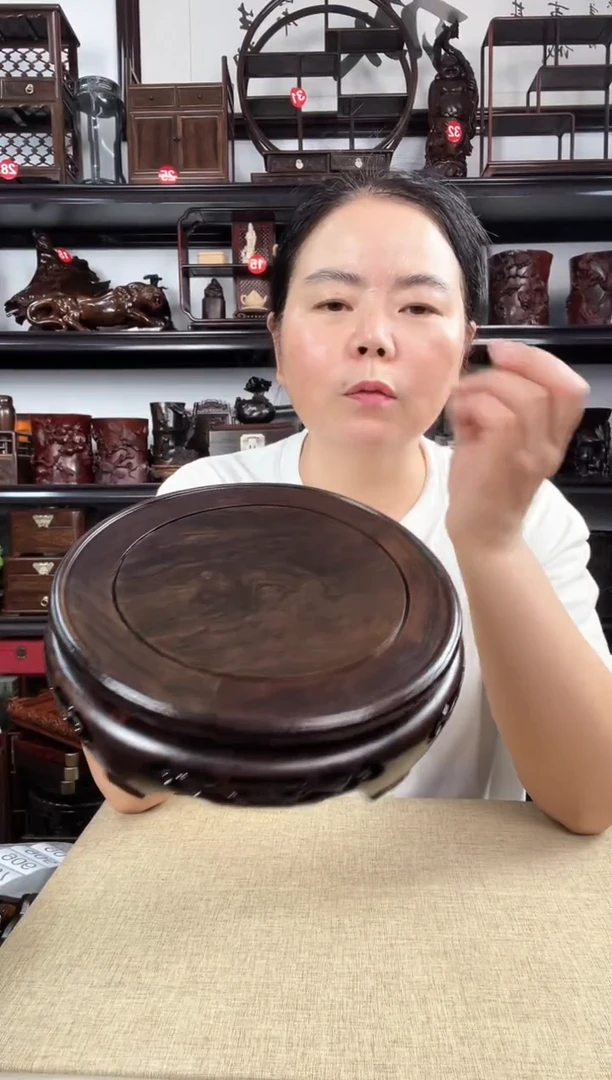 木18公分镂空圆老李红木工艺品