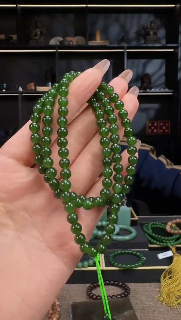 【闪购商品】和田玉1未镶嵌6mm碧玉108