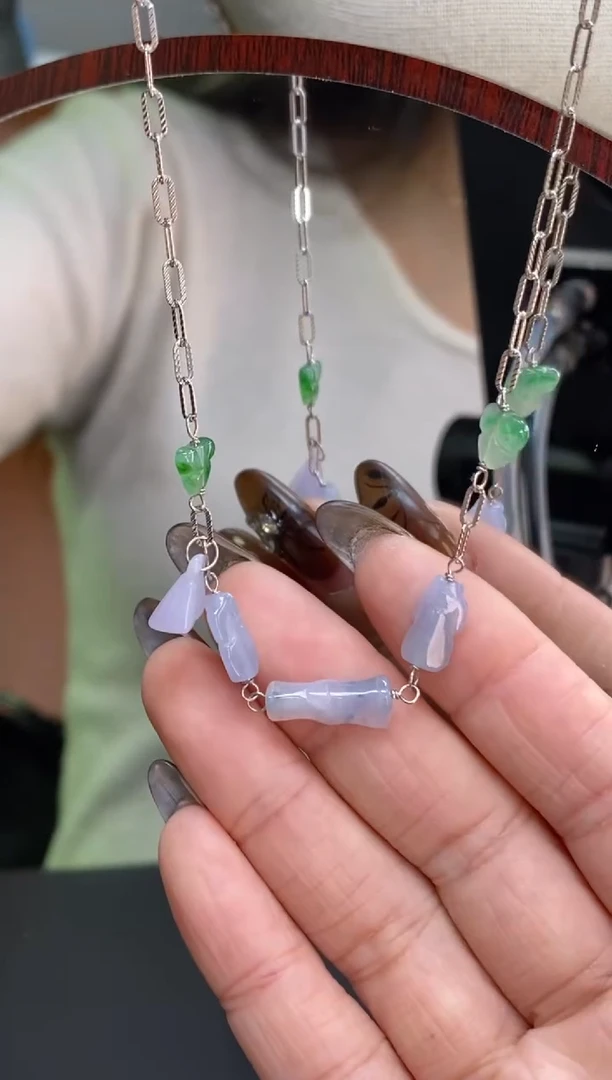 颈饰银S925镶嵌翡翠19447