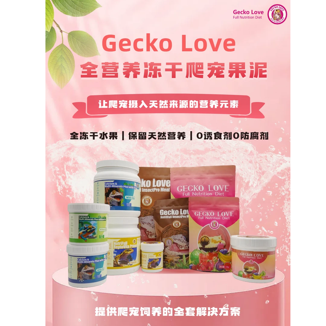 Gecko Love全营养虫粉睫角豹纹守宫鬃狮蜥蜴爬宠昆虫泥虫粉替活虫