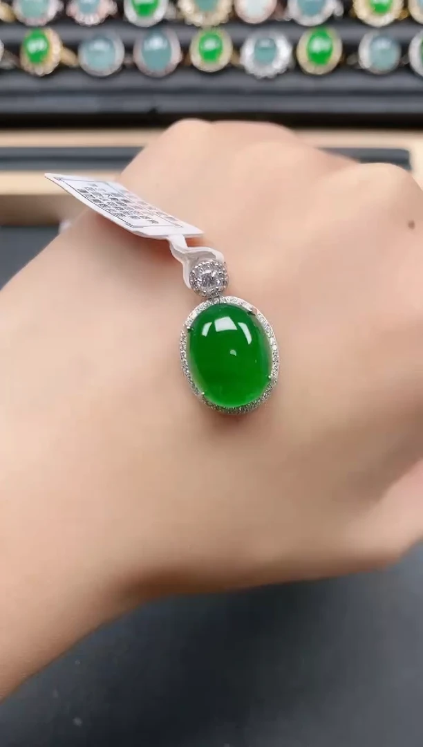 翡翠戒指银S925镶嵌1111111111