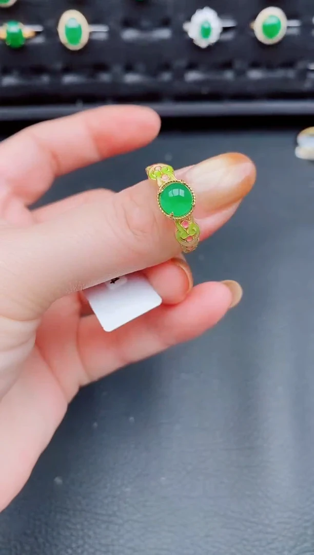 【闪购商品】翡翠戒指银S925镶嵌天然a货翡翠149