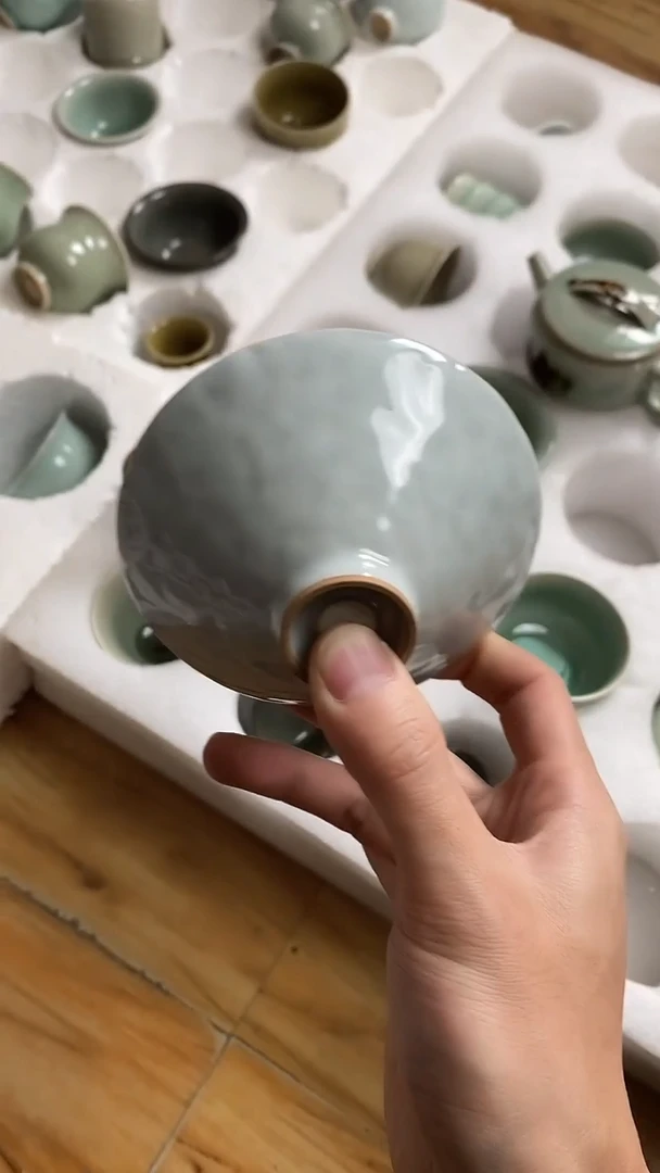 【山隐青瓷】龙窑柴烧杯子