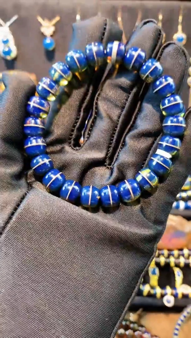 【闪购商品】琥珀珠宝奇石银S925镶嵌10mm赛多米文玩一线天手串