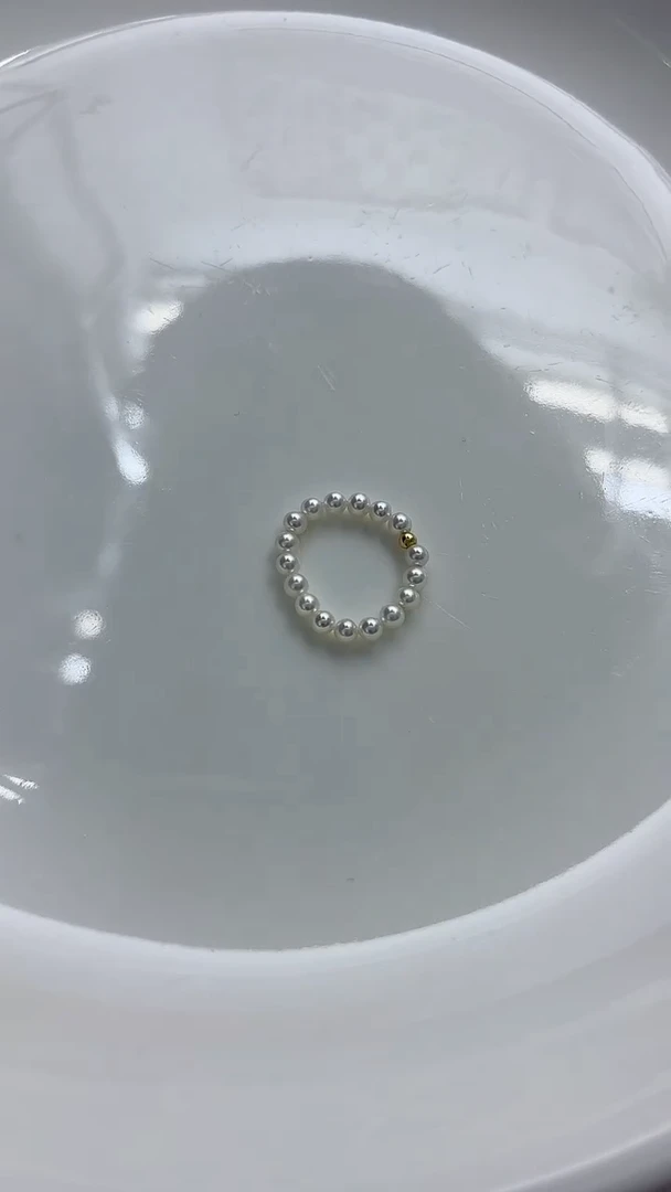 【闪购商品】淡水珍珠戒指18K金镶嵌3-3.5mm