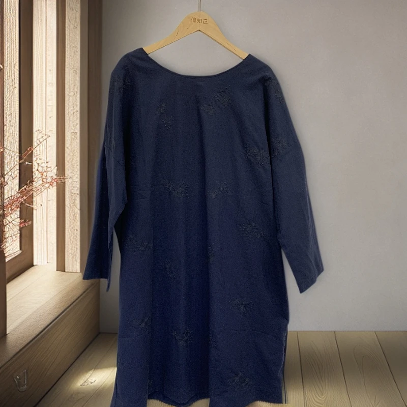 刺绣提花中长款连衣裙（13）