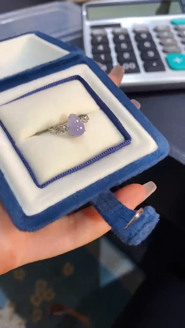 【闪购商品】翡翠戒指18K金镶嵌戒指 卡９.８