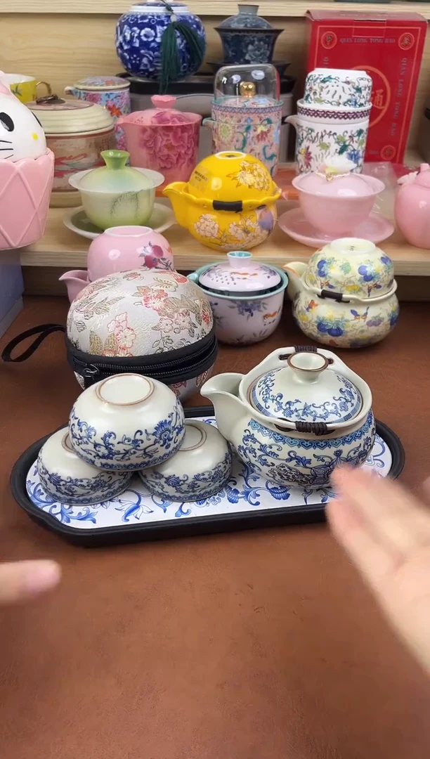 陶陶瓷茶具摆件旅行套组