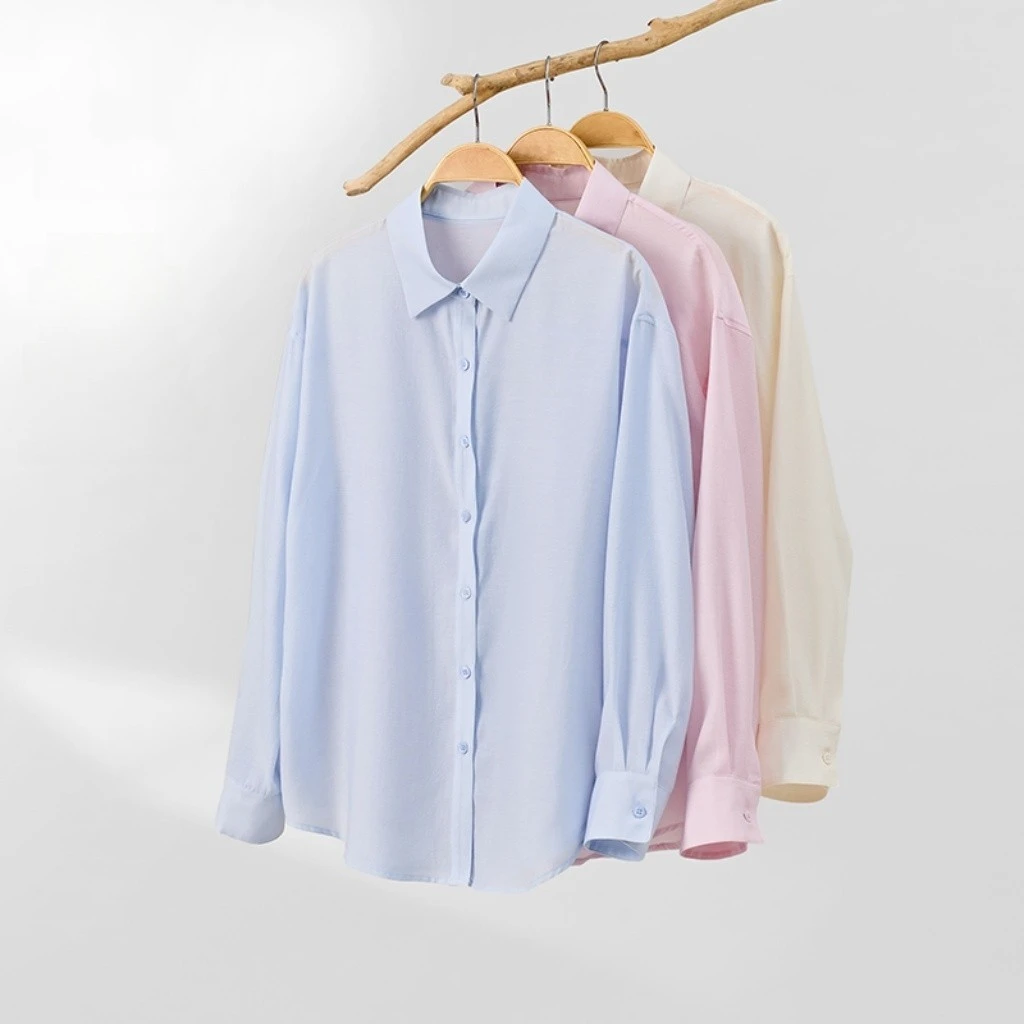 XCENN/【元气多巴胺】欧若风系列气质百搭单排扣长袖衬衫YX0A8619